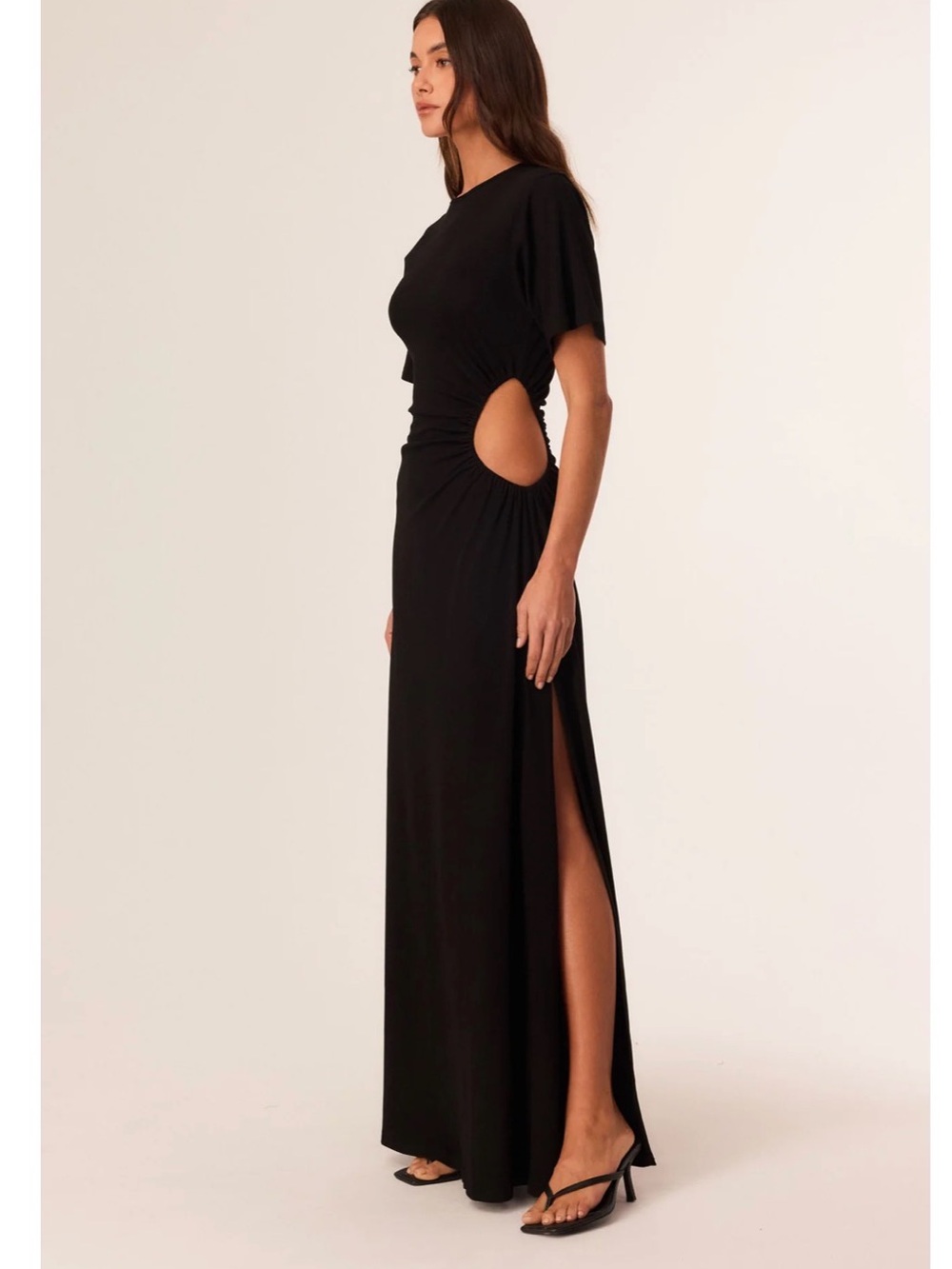 SNDYS Black Cotton MONOLA MAXI DRESS